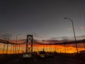 San Francisco, Oakland Bay Bridge during golden hour Royalty Free Stock Photo