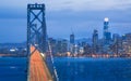 Oakland Bay Bridge from Treasure Island at night, San Francisco Royalty Free Stock Photo