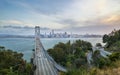 Oakland Bay Bridge from Treasure Island at night, San Francisco Royalty Free Stock Photo