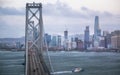 Oakland Bay Bridge from Treasure Island at night, San Francisco Royalty Free Stock Photo