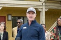 California Governor Gavin Newsom speaking at a Press Conf about the Home Key Housing Program Royalty Free Stock Photo