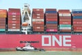 Cargo Ship ONE STORK entering the Port of Oakland