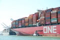 Cargo Ship ONE STORK entering the Port of Oakland