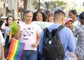 Participants at the Oakland Gay Pride Parade on Broadway, downtown Oakland, California