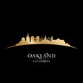 Oakland California city silhouette black background
