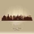 Oakland California city skyline vector silhouette