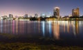 Oakland California Night Sky Downtown City Skyline Lake Merritt Royalty Free Stock Photo