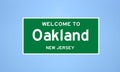 Oakland, New Jersey city limit sign. Town sign from the USA.