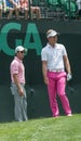 OAKMONT, UNITED STATES - Jun 16, 2016: Professional Golfer Ian Poulter and Caddy at the US Open Golf Championship