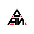 OAN triangle letter logo design with triangle shape. OAN triangle logo design monogram. OAN triangle vector logo template with red Royalty Free Stock Photo