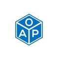 OAP letter logo design on black background. OAP creative initials letter logo concept. OAP letter design Royalty Free Stock Photo