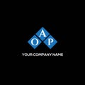 OAP letter logo design on BLACK background. OAP creative initials letter logo concept. OAP letter design Royalty Free Stock Photo