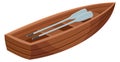 Oar boat icon. Rowing ship with wooden paddles