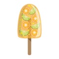 Oarange And Lime Fruit Ice-Cream Bar On A Stick Royalty Free Stock Photo