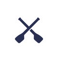 Oars or rowing icon on white, vector
