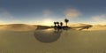 Oasis in the desert, HDRI, environment map, spherical panorama Royalty Free Stock Photo