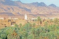 Oasis, desert and table mountain Morocco Royalty Free Stock Photo