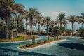 Oasis in Dubai. Beautiful green views of Dubai