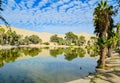 Oasis of Huacachina in Atacama desert, Ica Region, Peru Royalty Free Stock Photo