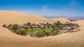 Oasis of Huacachina near Ica city in Peru Royalty Free Stock Photo