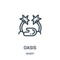 oasis icon vector from desert collection. Thin line oasis outline icon vector illustration. Linear symbol for use on web and