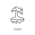 Oasis linear icon. Modern outline Oasis logo concept on white ba