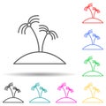 Oasis multi color set icon. Simple thin line, outline vector of landspace icons for ui and ux, website or mobile application