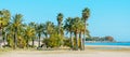 Regueral Beach in Cambrils, Spain, web banner