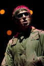 Oasis ,The singer Liam Gallagher during the concert