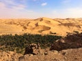 Oasis of Taghit from the Djebel Baroun ruins Royalty Free Stock Photo