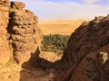 Oasis of Taghit from the Djebel Baroun ruins Royalty Free Stock Photo