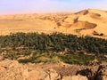 Oasis of Taghit from the Djebel Baroun ruins Royalty Free Stock Photo