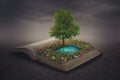 Oasis on top of a book Royalty Free Stock Photo