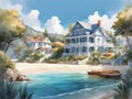 Seaside Escape: Watercolor Oasis