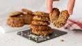 OAT AND BANANA COOKIES WITH CHOCOLATE NIPPLES AND HEART SHAPE