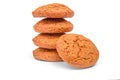 Oat biscuit cookie on white Royalty Free Stock Photo