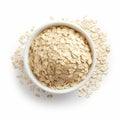 Delicious Oatmeal Bowl On White Background