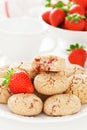 Oat bran, coconut and strawberry cookies