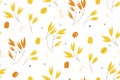Oat branches seamless pattern - vector illustration. Healthy, organic daily nutrition . Cute doodle vector for print, card, poster