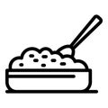 Oat breakfast icon outline vector. Cereal bowl Royalty Free Stock Photo