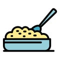 Oat breakfast icon vector flat Royalty Free Stock Photo