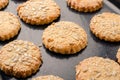 Oat cookies. Delicious homemade food. Healthy cooking concept.