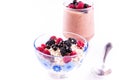 Oat flake porridge with fresh berries isolated Royalty Free Stock Photo