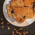 Oat and honey flap jack Royalty Free Stock Photo