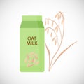 Oat milk in box vector flat icon Royalty Free Stock Photo