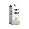 Oat milk carton box isolated on white transparent background Royalty Free Stock Photo