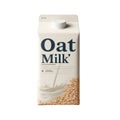 Oat milk carton box isolated on white transparent background Royalty Free Stock Photo