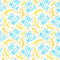 Oat milk seamlees pattern background. vector illustration