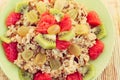 Oat muesli with kiwi and grapefruit