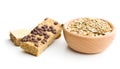 Oat protein bar. Royalty Free Stock Photo